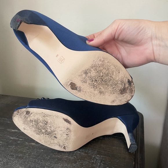 Satin Royal Blue Dress Shoes , Size 8 - Picture 5 of 12